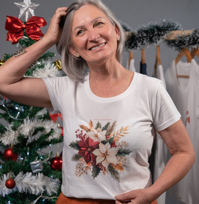 T-shirt Arranjo Poinsétias