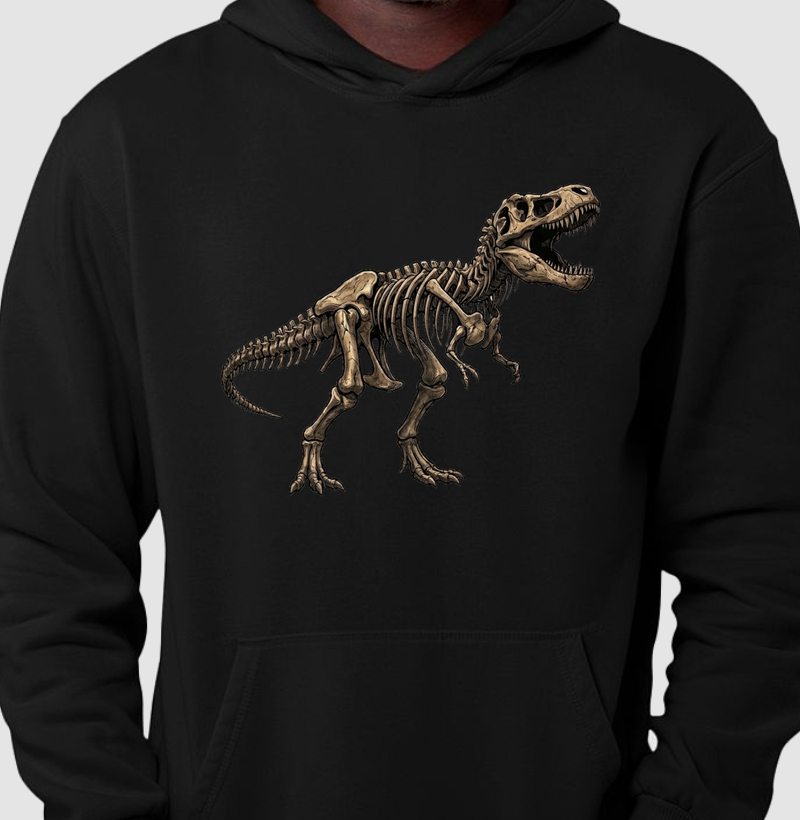 Blusa Dinossauro Moletom Fóssil T-rex Algodão Premium Dinoloco