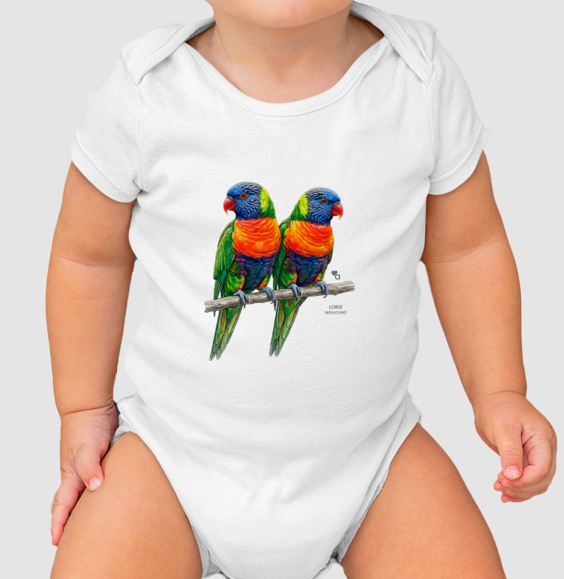 Aves - Lóris Molucano - Body Infantil