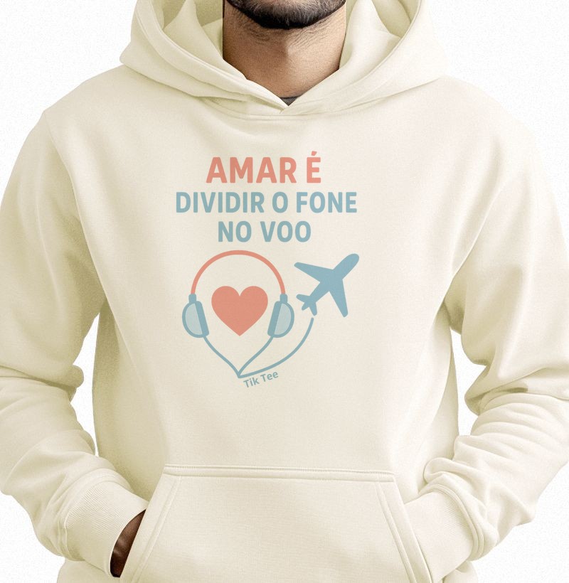 Amar é dividir o fone no voo