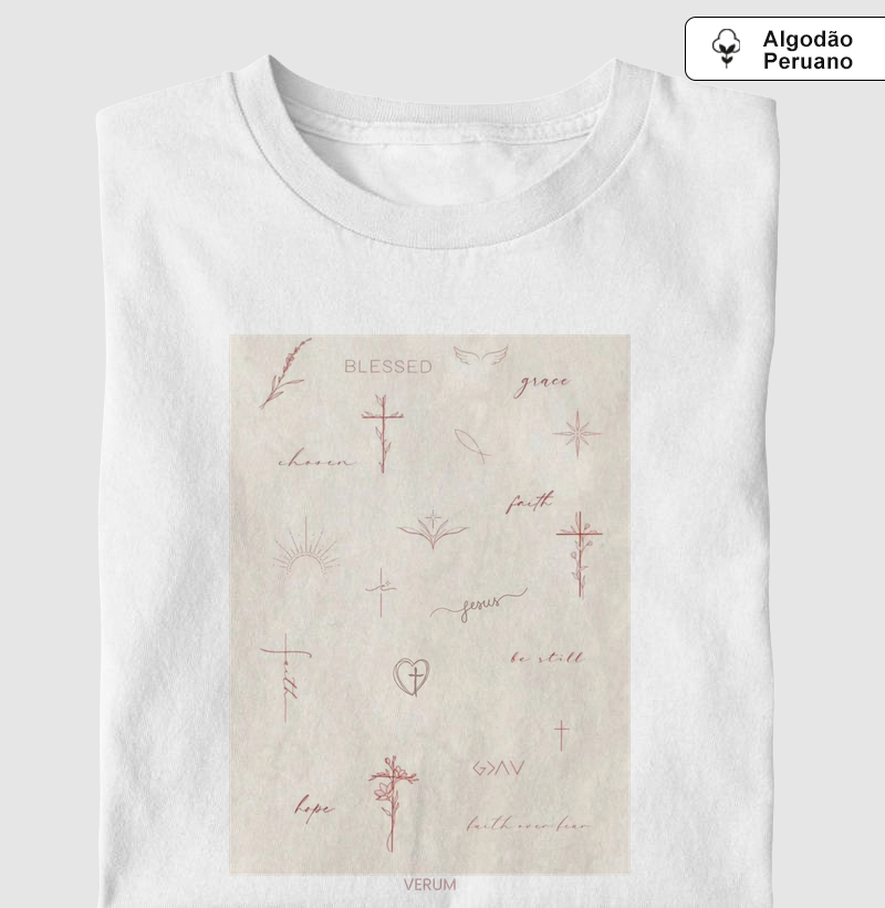 Grace Symbols algodão Peruano – Fé em Traços Essenciais