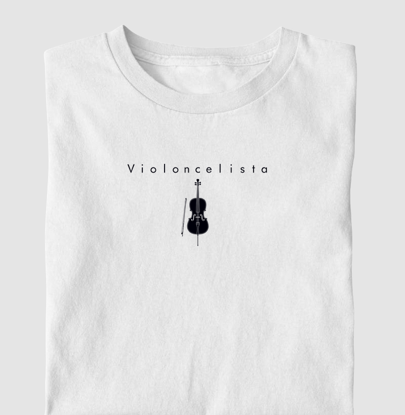 Camiseta Infantil Violoncelo Minimalista - M1