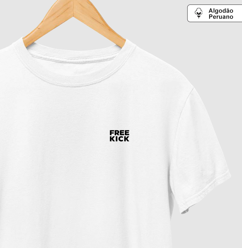 CAMISETA ALGODÃO PERUANO FREE KICK LOGO BOLSO