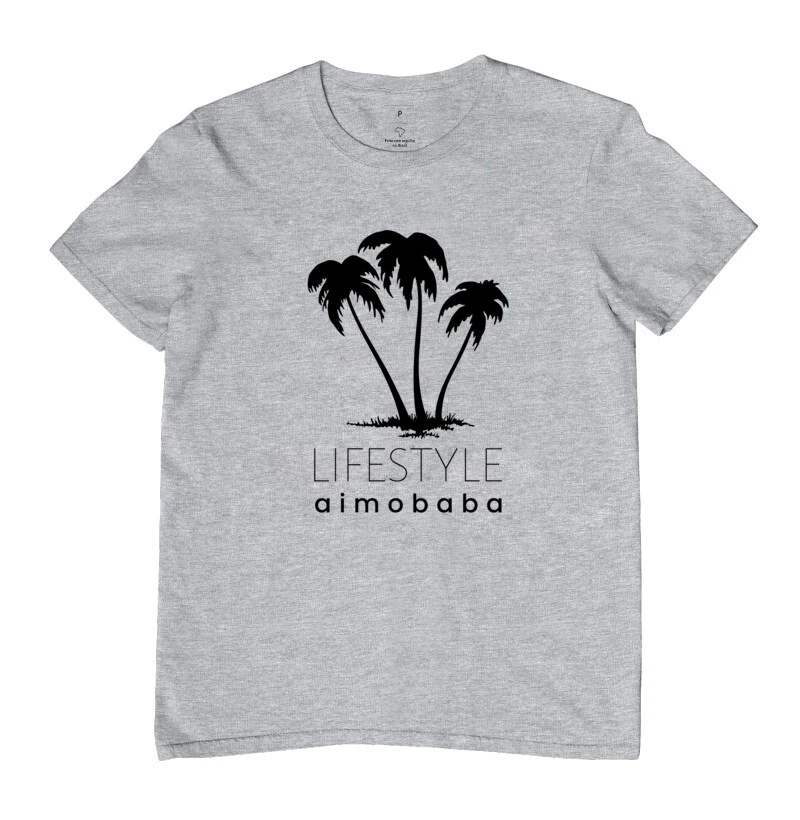Camiseta Aimobaba Lifestyle Coqueiro masculina cinza mescla