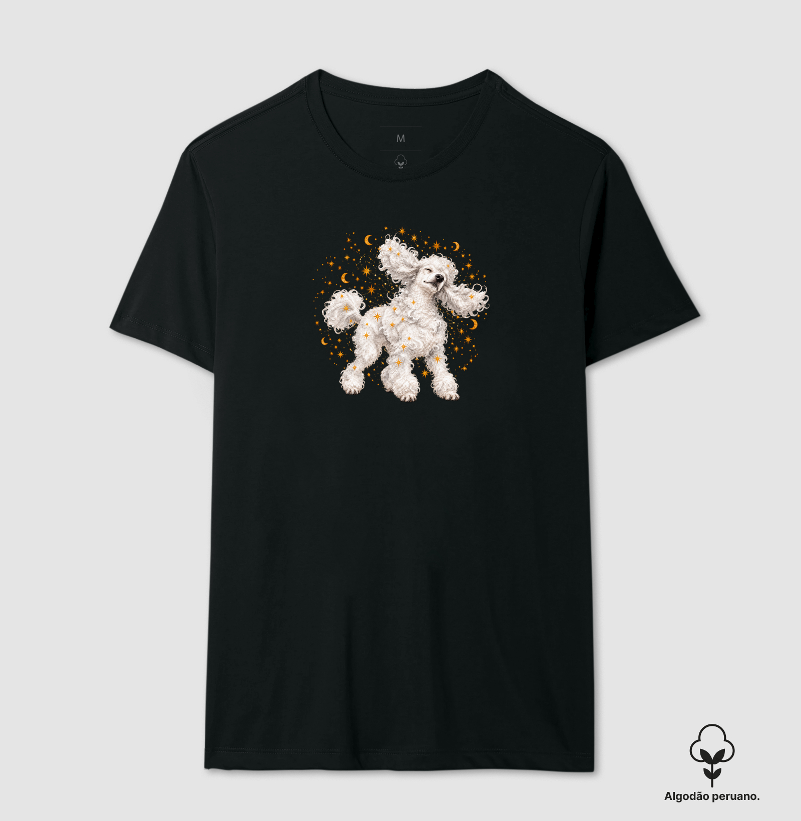 Cachorro Sacundindo Estrelas - Camiseta Algodão Peruano
