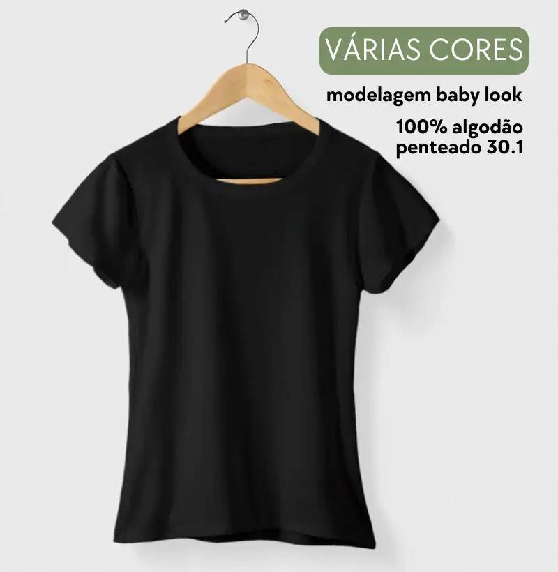 Camiseta Baby Look Sem Estampa