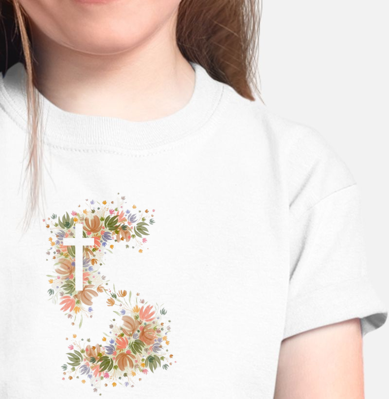Camiseta Algodão Peruano Fé em Flor
