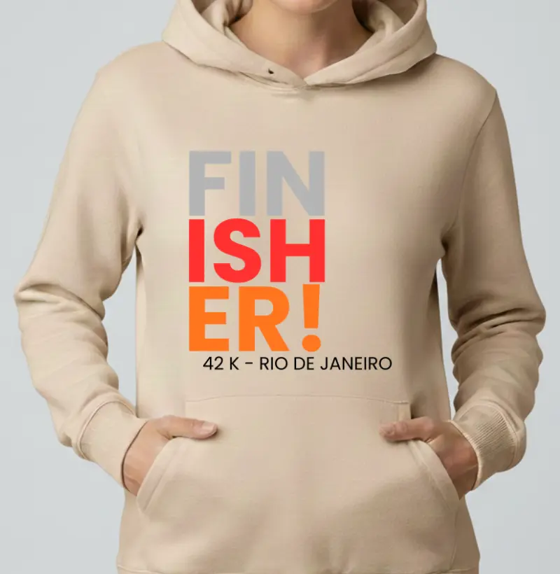 Hoodie Moletom Maratona - Finisher 42 K Rio De Janeiro