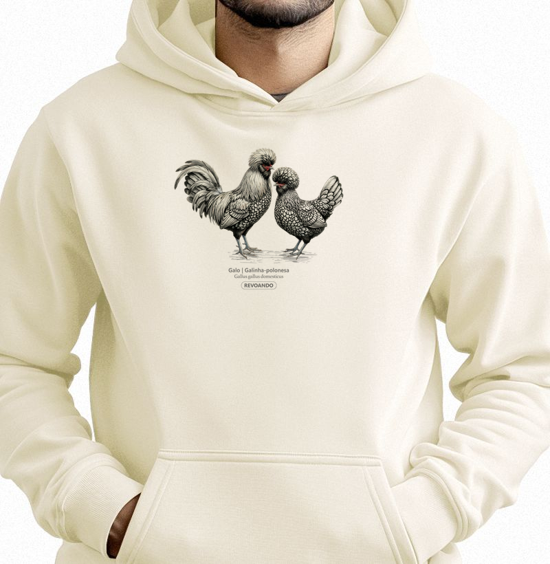 Traços Alados - Galo | Galinha-polonesa - Moletom Hoodie