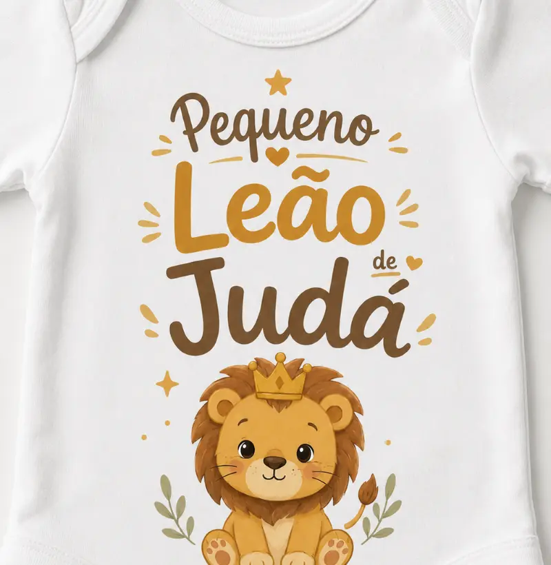 Body Bebê Cristão Pequeno Leão de Judá