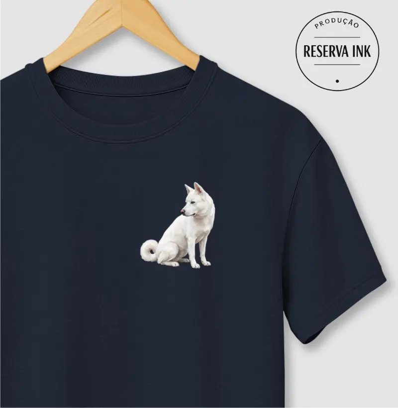 Akita Inu Branco Minimalista