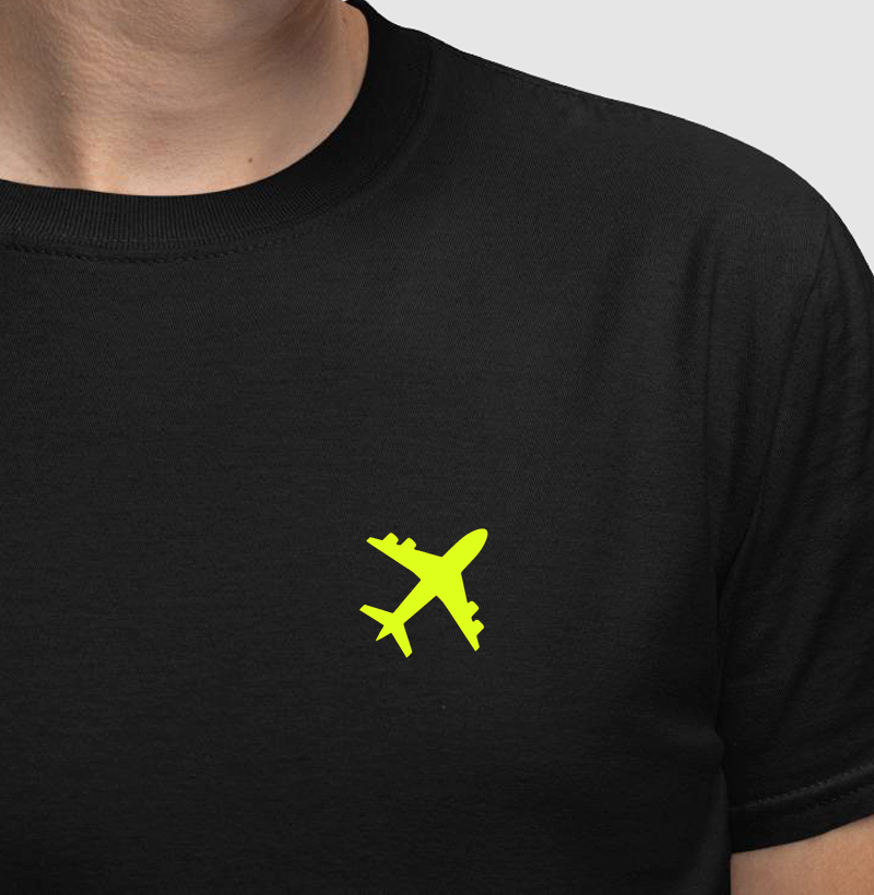 Viajante Minimalista - avião verde limão