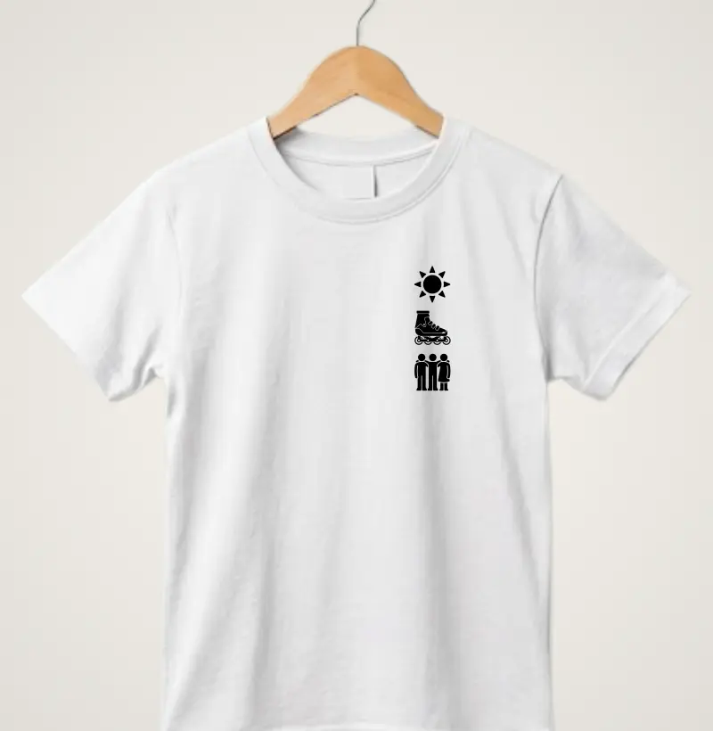 Sol, patins e amigos - Camiseta Infantil