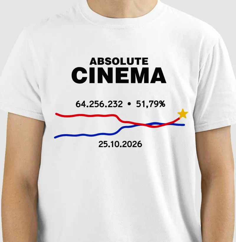 Camiseta ABSOLUTE CINEMA da virada (coleção cinema nacional é ato político)
