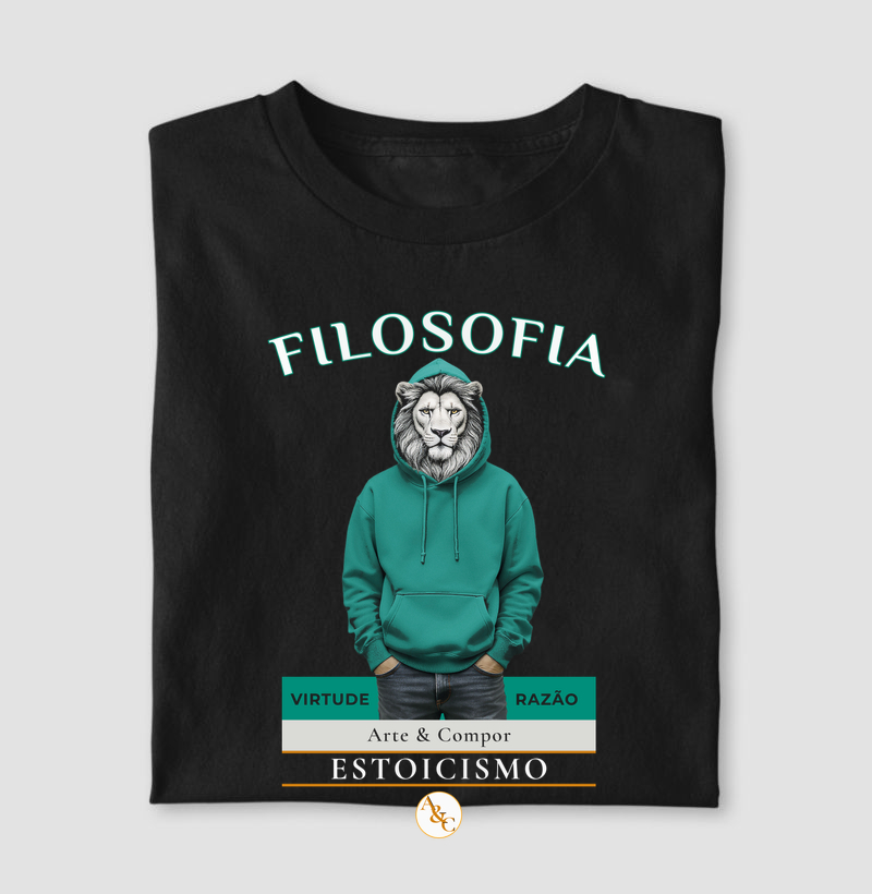 Camiseta Filosofia - Estoicismo - VIRTUDE/RAZÃO