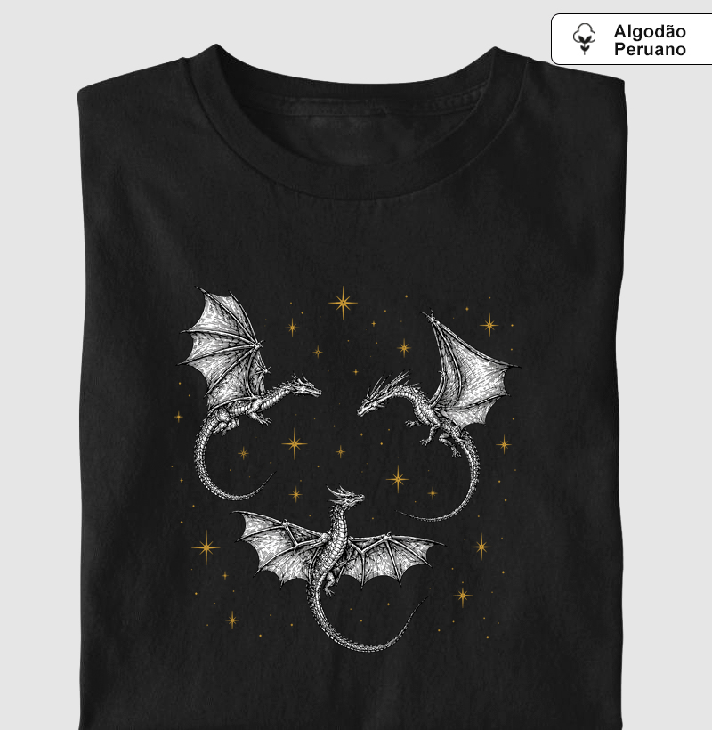 Star Dragons - Camiseta Algodão Peruano