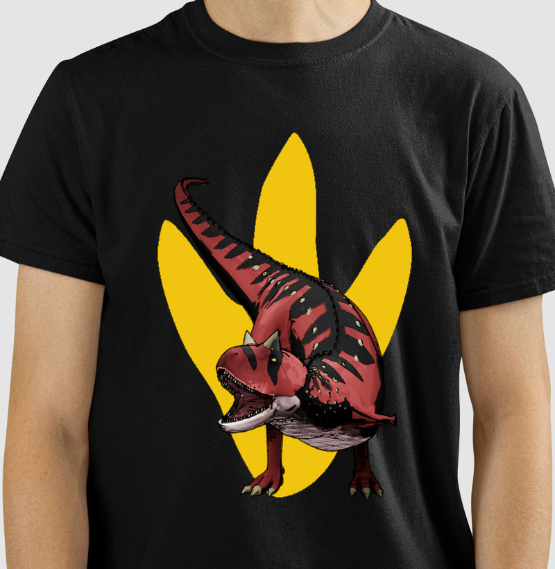 Camisa Algodão Estampada Dinossauro Carnotauro Premium Dinoloco