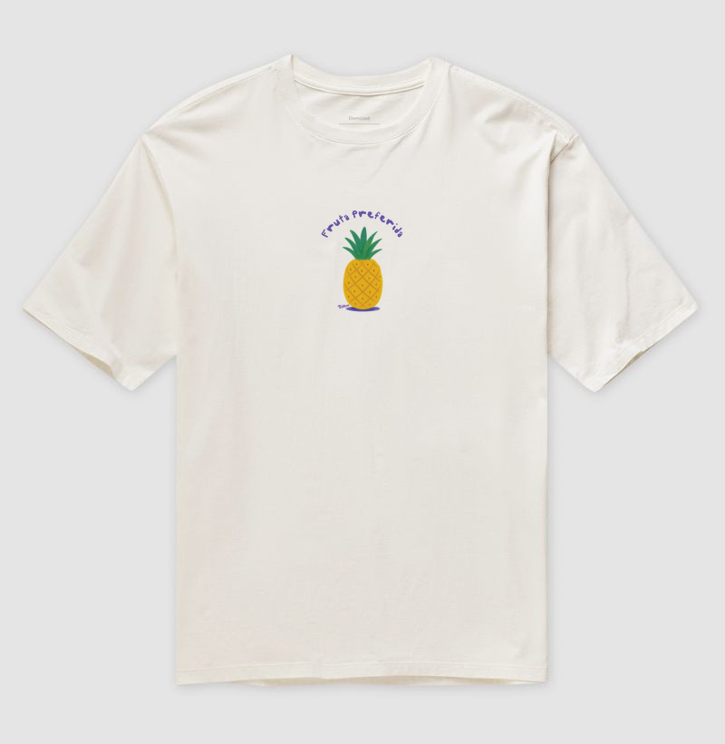 Camiseta Oversized "prefiro abacaxi"