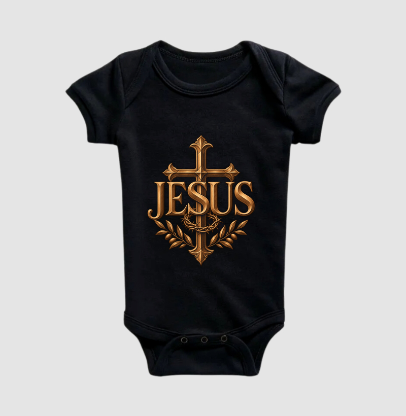 Nome sobre a Cruz - Cristo Vivo - Body Infantil