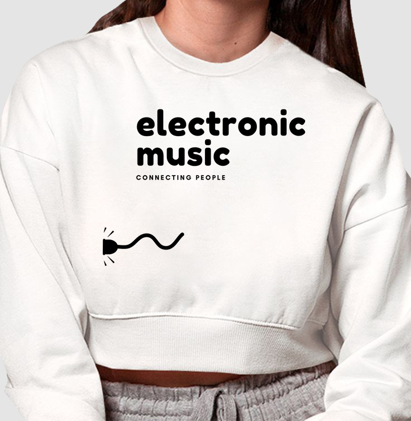 Cropped moletom electronic music 2