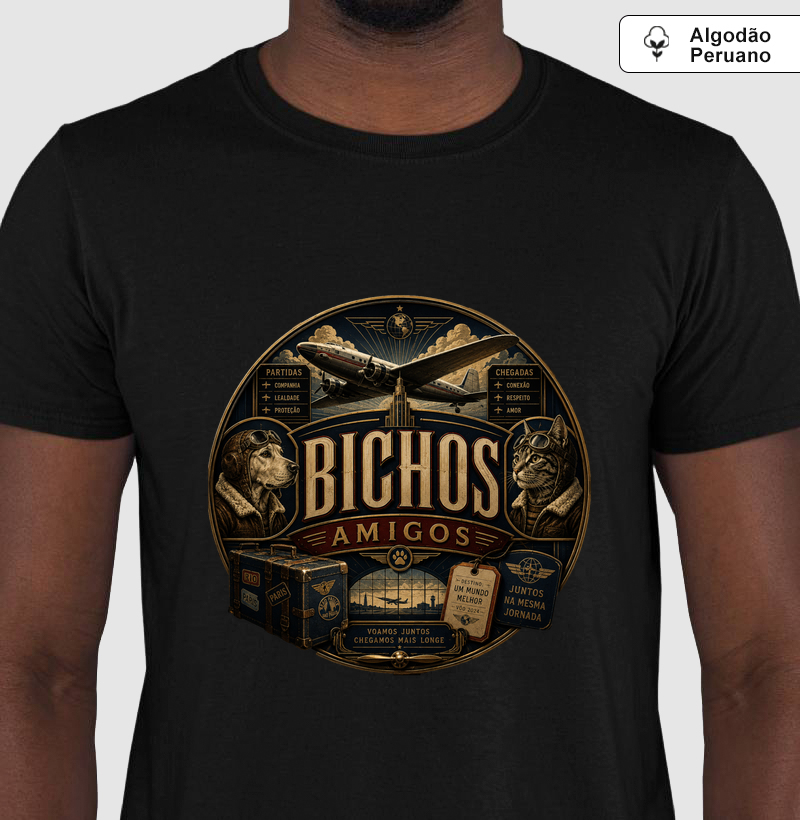 Bichos Amigos Oficial Aero - Camiseta Algodão Peruano