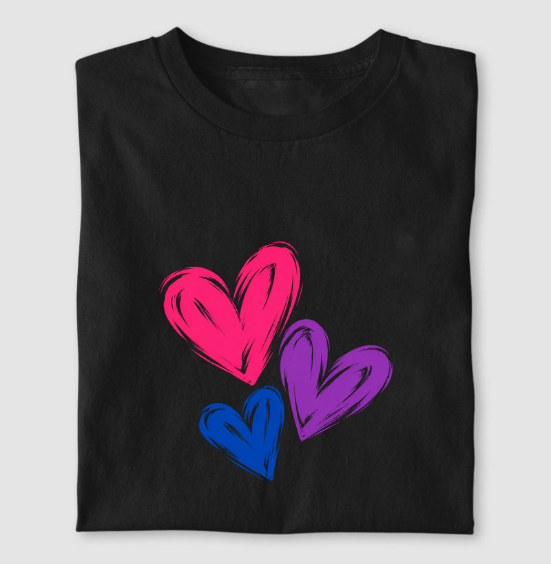 Corações Cores Bissexual 