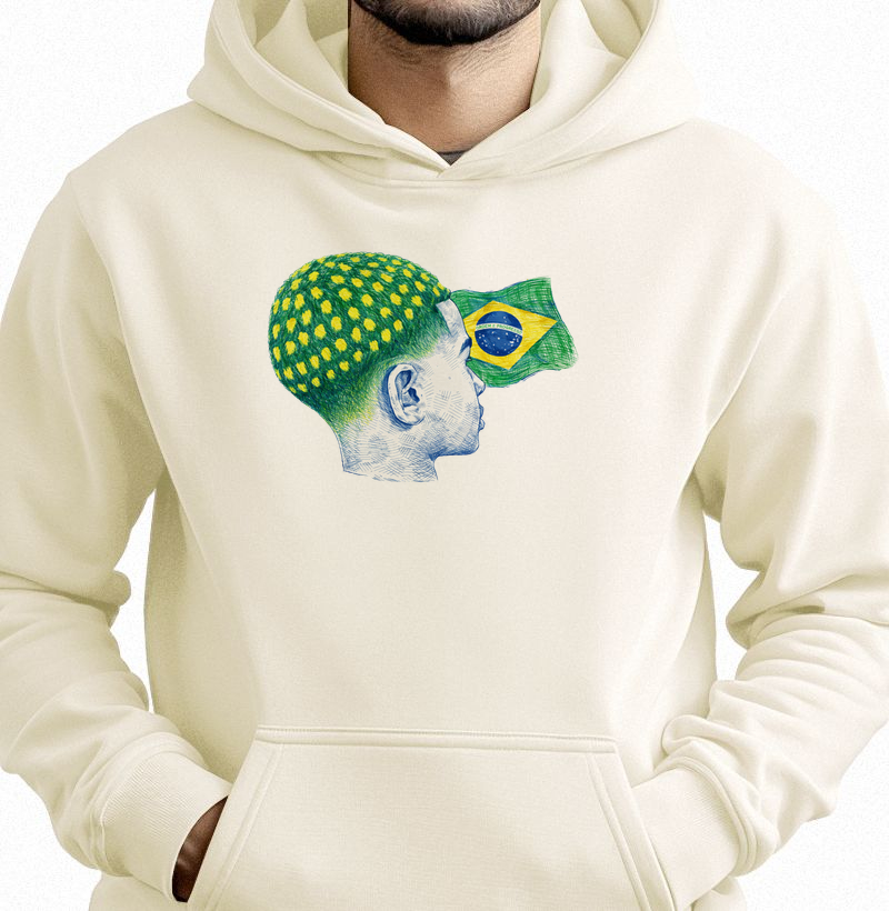 Casaco Moletom Reflexo de cria verde e amarelo