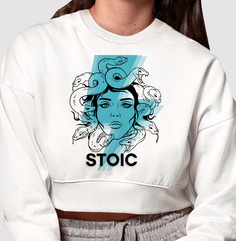Cropped Medusa Head White
