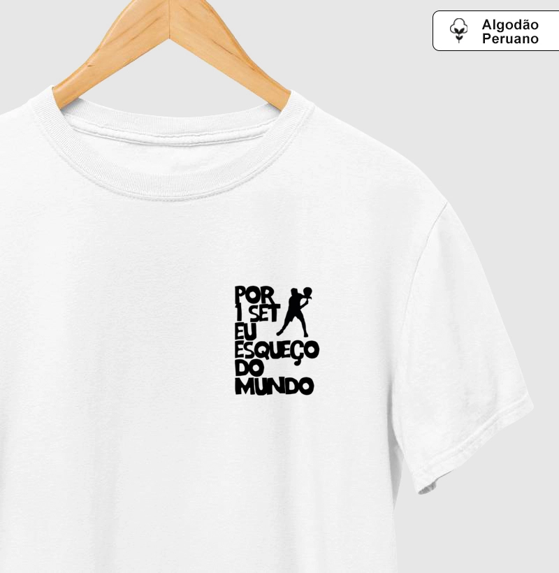 Camiseta Masculina Algodão Peruano Padel Club "Por 1 Set"