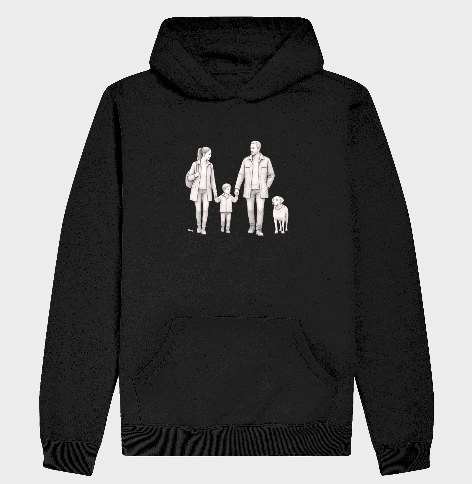 Pai, Mãe, Filho e Cachorro - Andando - MASC