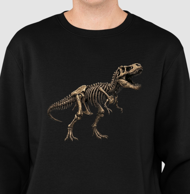Blusa Dinossauro Suéter Fóssil T-rex Algodão Premium Dinoloco