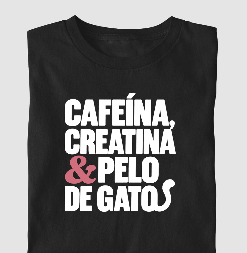 cafeína, creatina e pelos de gatos