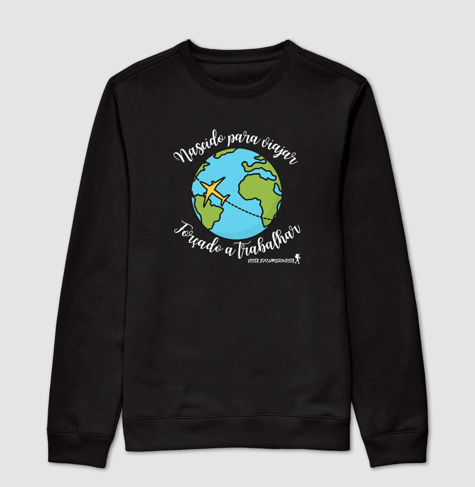 Camiseta Nascido Para Viajar, Forçado a Trabalhar – Excursionista