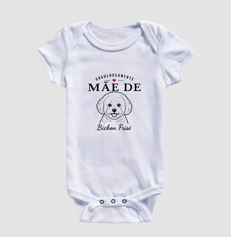 Orgulhosamente Mãe de Bichon Frisé - Body Infantil