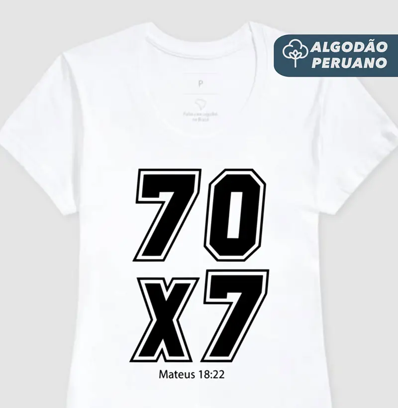 Camiseta Fem. Algodão Peruano 70x7  - Camiseta Algodão Peruano