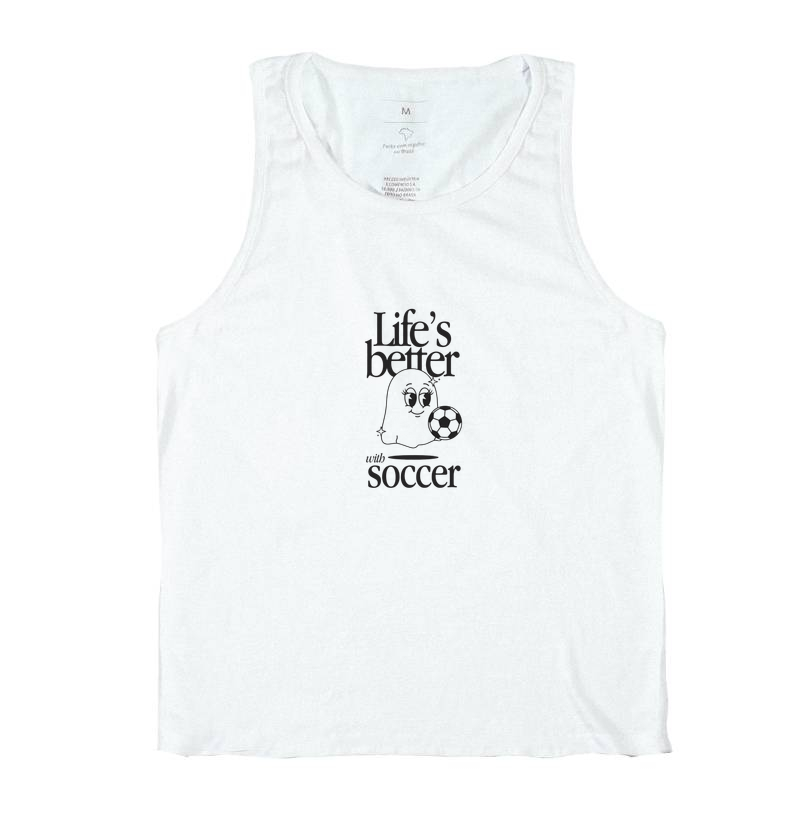 feminina de futebol estampa "life's better with soccer" joga bonita