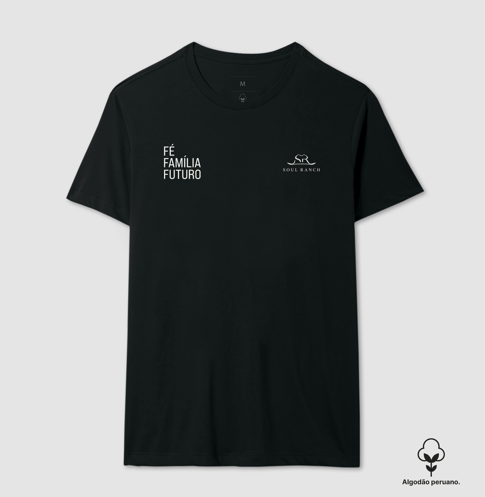 Camiseta em Algodão Peruano Fé, Família e Futuro - Camiseta Algodão Peruano