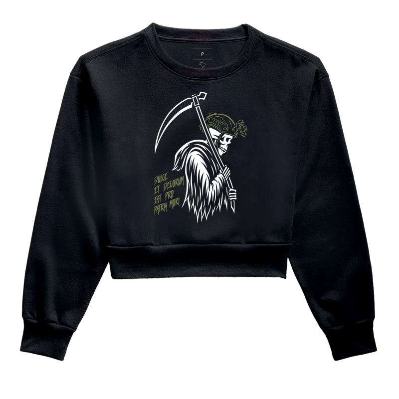 Cropped Moletom  Militar Dulce Et Decorum Magnata556