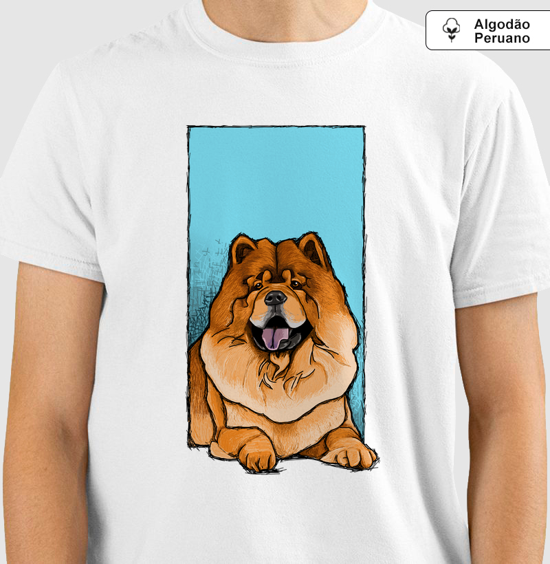 Camiseta Algodão Peruano Cachorro Chow Chow