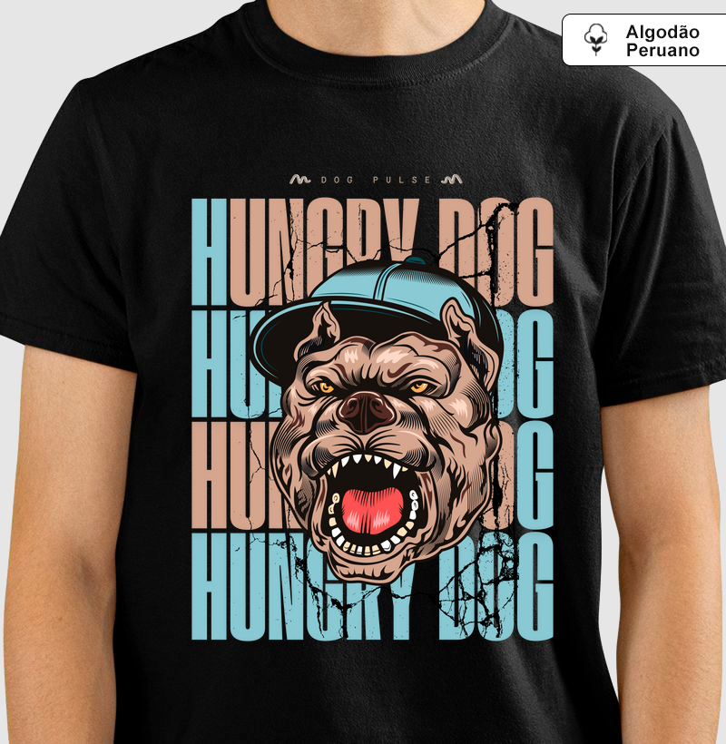 Camiseta  Algodão Peruano Dog Pulse Hungry Dog