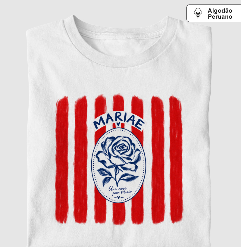Rosas red stripes - algodão peruano