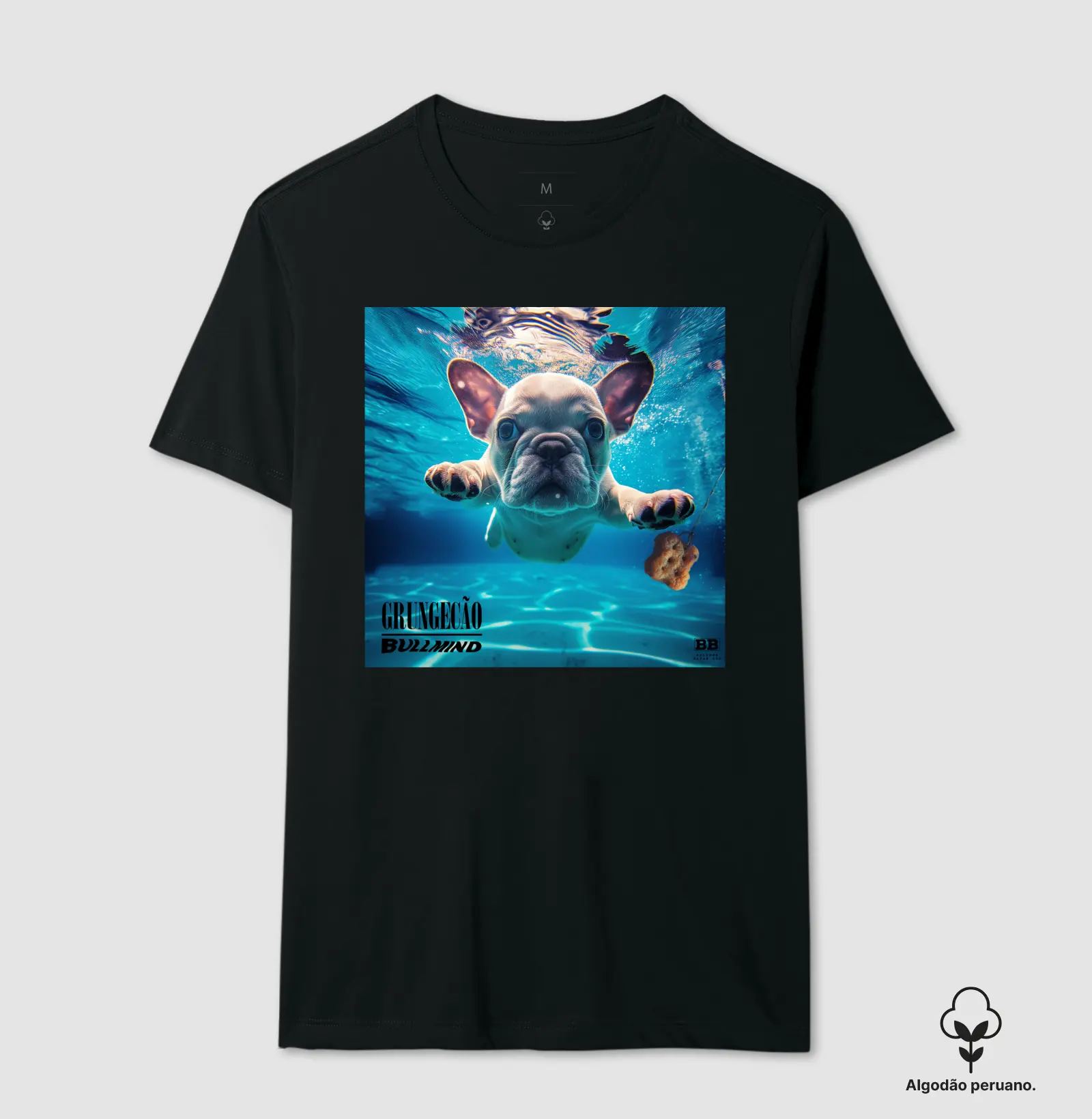 Camiseta Premium Bulldog Francês "Grungecão II"