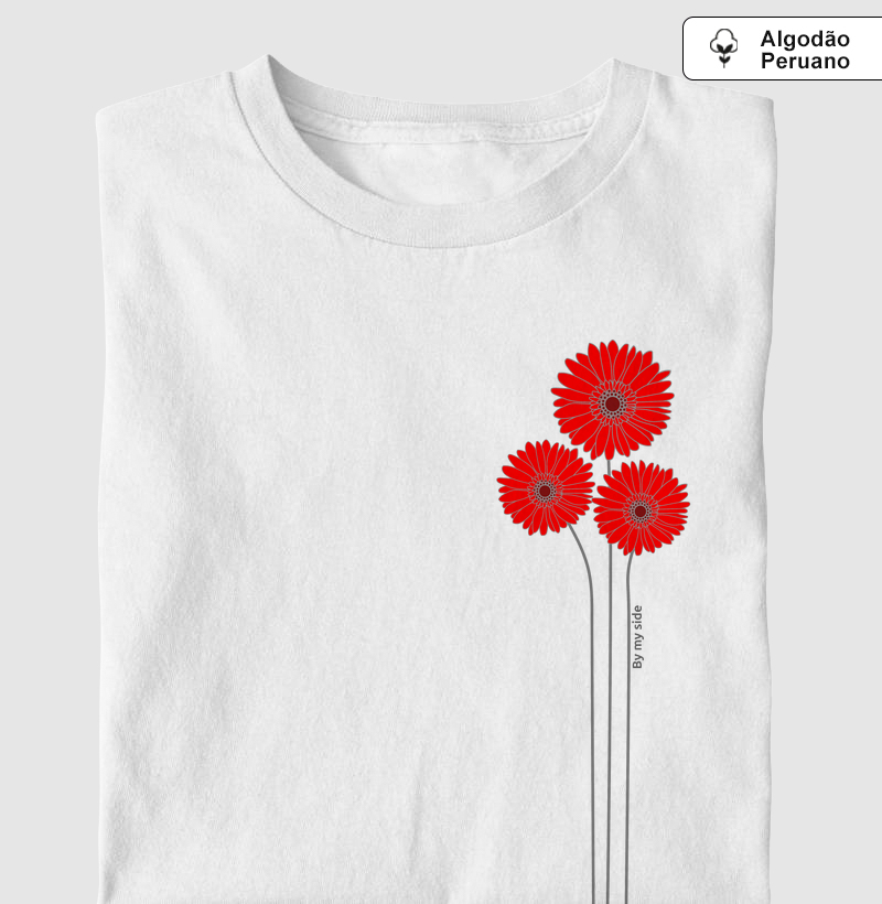 Gérberas Vermelhas - Algodão Peruano