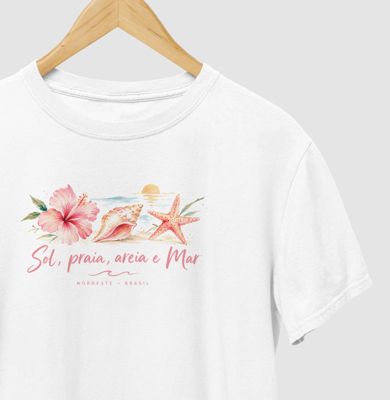 Camiseta Sol, Praia , Areia e Mar (2) | OxenteWear