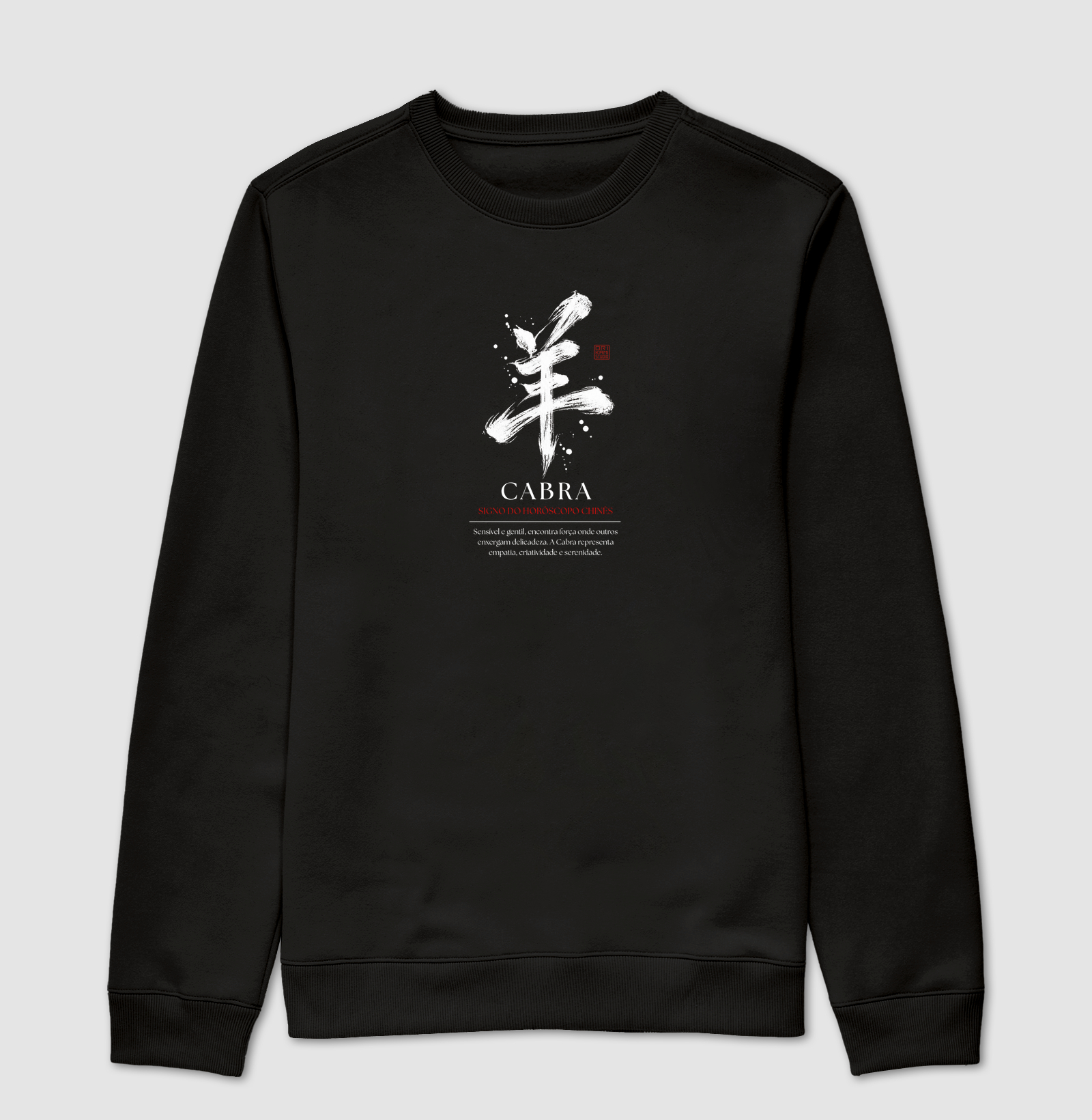 Cabra Kanji - Horóscopo Chinês - Suéter Moletom