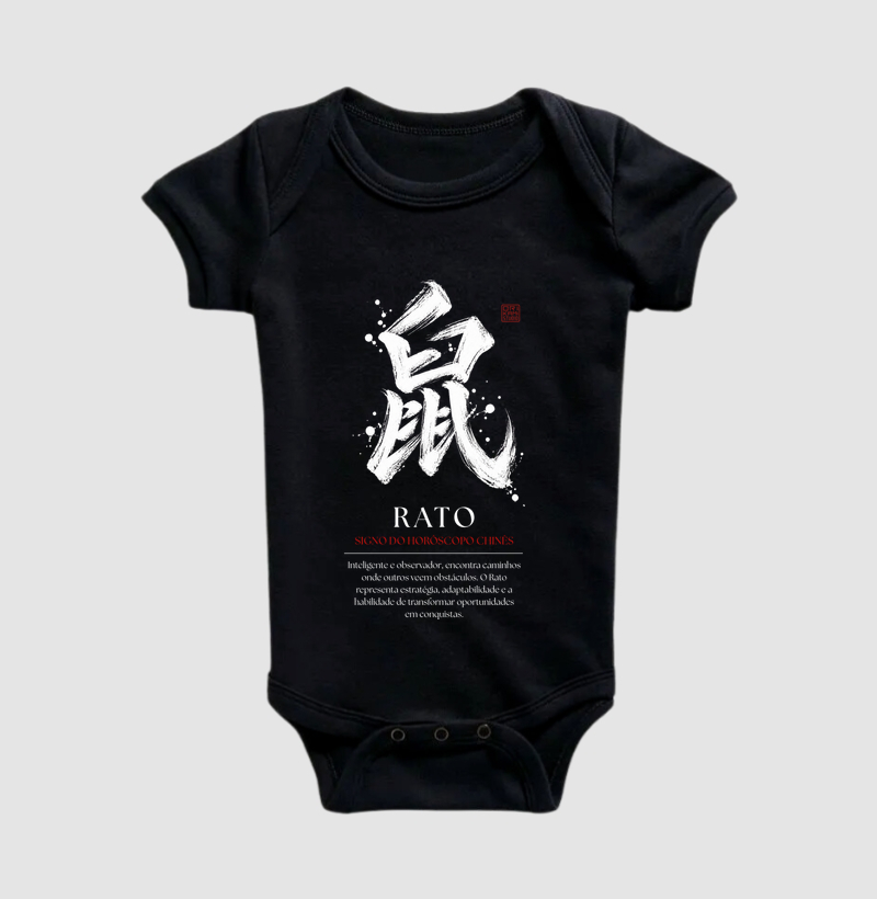 Rato Kanji - Horóscopo Chinês - Body Infantil