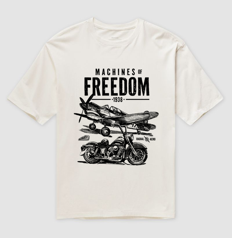 Oversized Machines of Freedom  - Camiseta Oversized