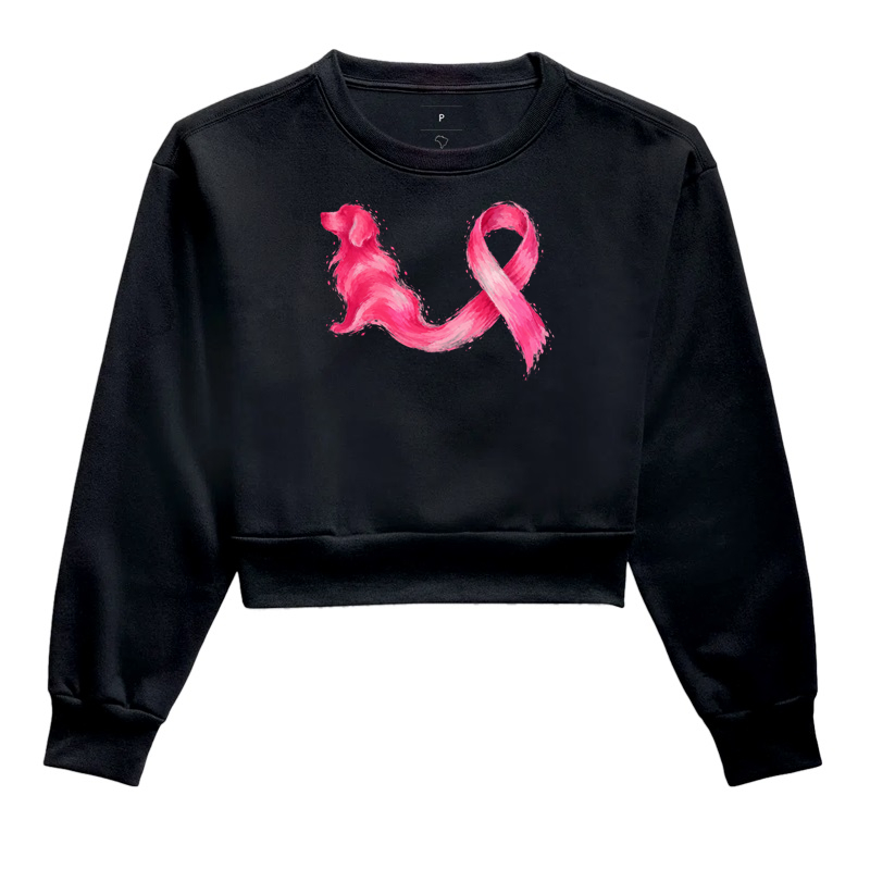 Outubro Rosa Canino - Cropped Moletom