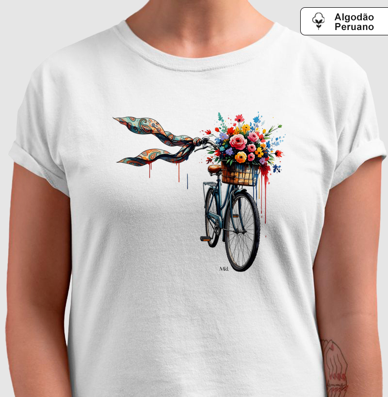 Camiseta Algodão Peruano - Passeio Florido 