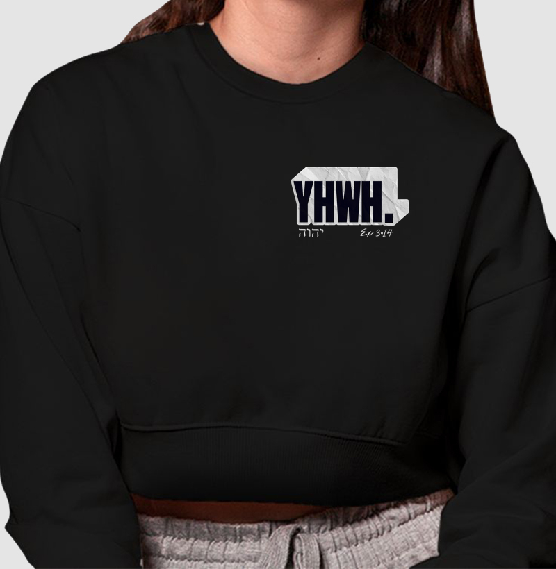 Moletom Cropped com Estampa - Yahweh (YHWH)